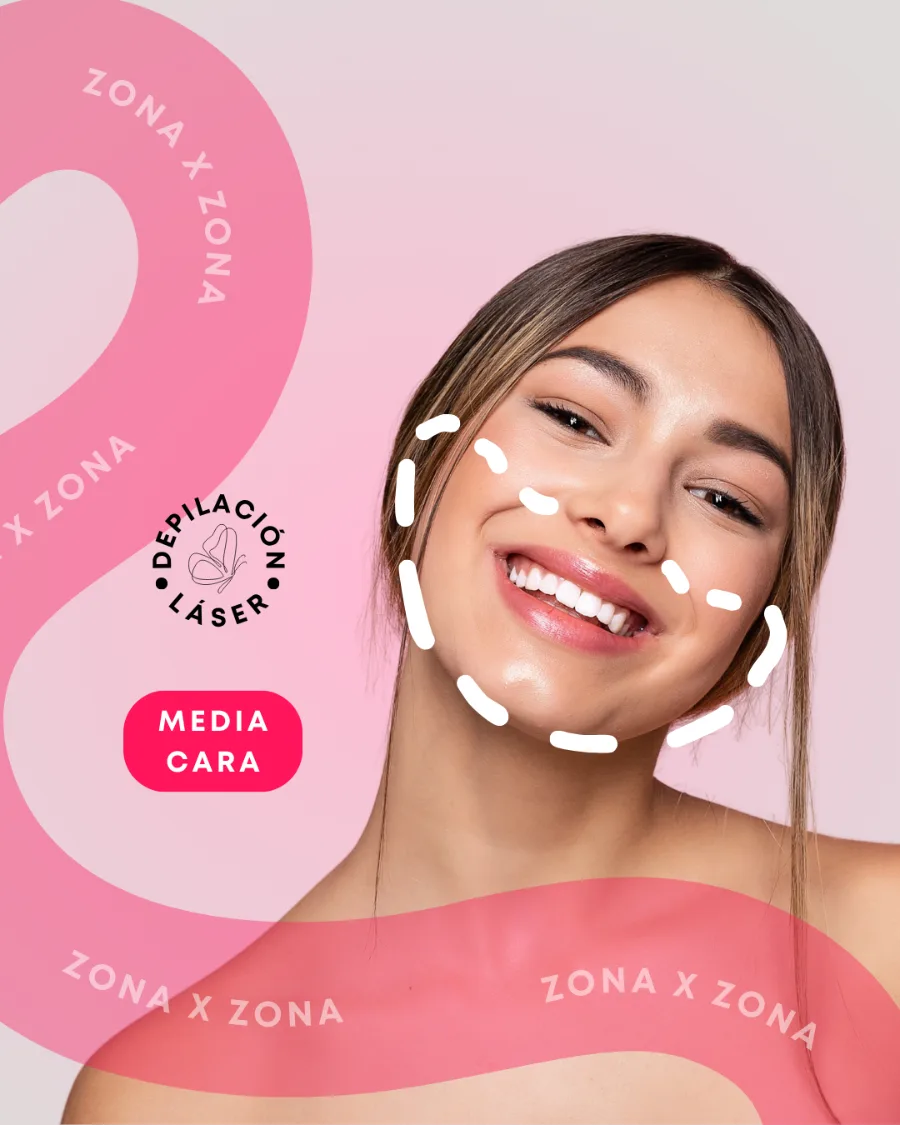 Depilación láser — media cara
